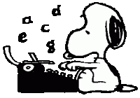 Snoopy writing